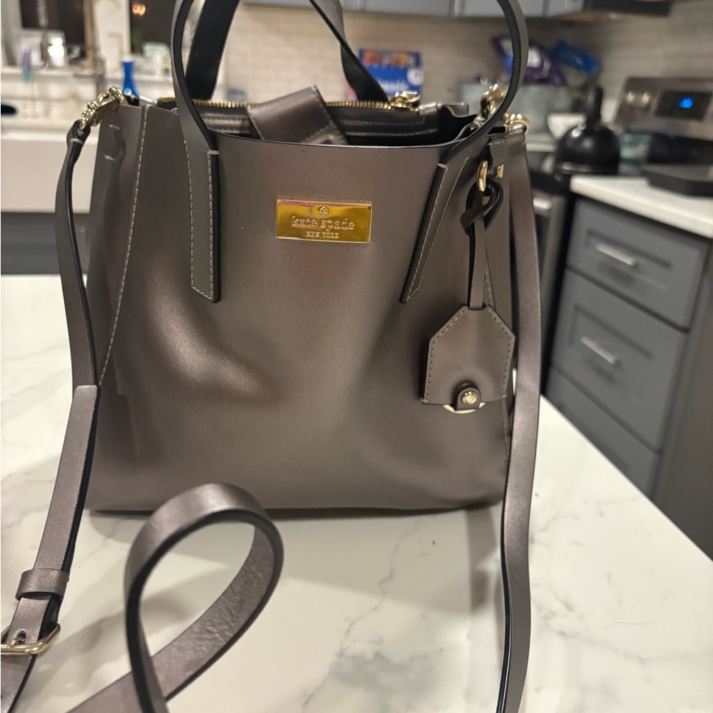 Kate Spade Metallic Gray Satchel